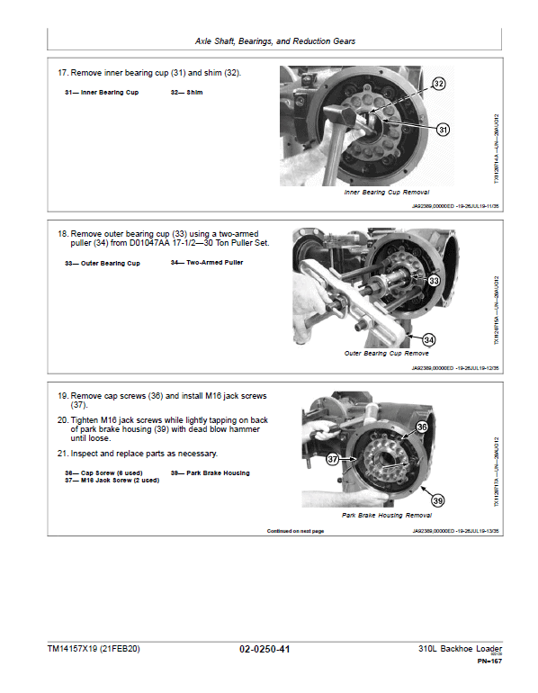 John Deere 310L Backhoe Loader Repair Technical Manual (S.N after C000001 & D000001 – ) Workshop Guide