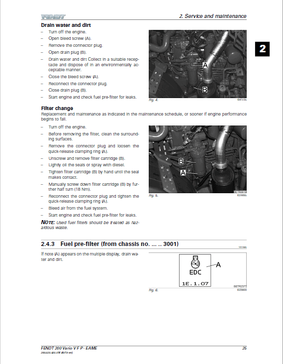 Fendt 207, 208, 209, 210, 211 Vario VFP Tractors Workshop Repair Manual
