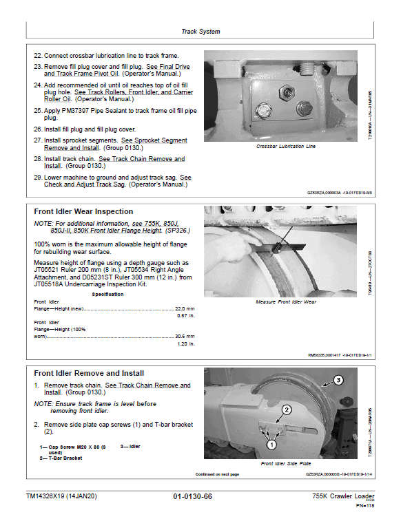 John Deere 755K Crawler Loader Repair Technical Manual (S.N after F339207 – ) Workshop Guide