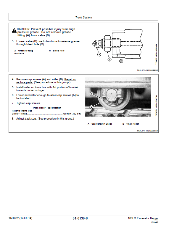 John Deere 160LC Excavator Repair Technical Manual Workshop Guide