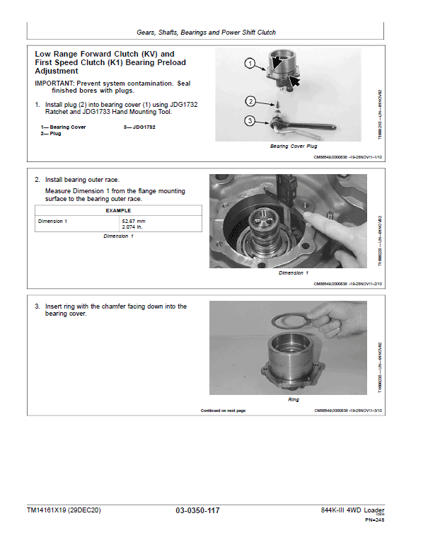 John Deere 844K-II 4WD Loader Technical Manual (SN. from D677782) Workshop Guide