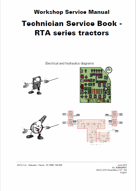 AGCO RT110A, RT120A, RT140A, RT155A, RT180A Tractor Service Manual Workshop Guide