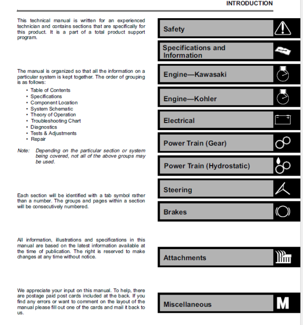 John Deere LX172, LX173, LX176, LX178, LX186, LX188 Lawn Tractor Technical Manual Workshop Guide