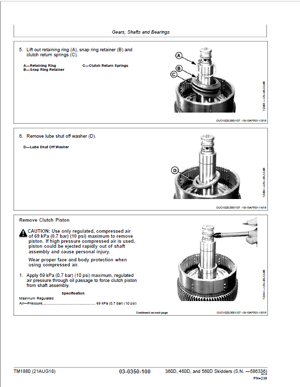 John Deere 360D, 460D, 560D Skidders Repair Manual (S.N.  before 586336) Workshop Guide