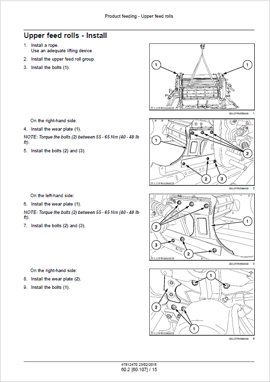 New Holland FR450, FR500, FR600, FR700 Forage Harvester Repair Service Manual Workshop Guide