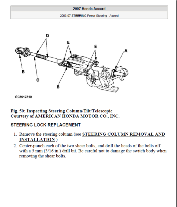 HONDA ACCORD 2003, 2004, 2005, 2006, 2007 Workshop Repair Manual Workshop Guide