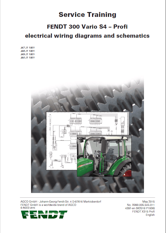 Fendt 310, 311, 312, 313 Vario S4 Tractors Workshop Repair Manual Workshop Guide