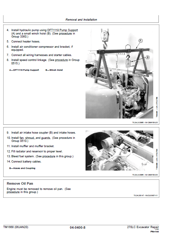 John Deere 270LC Excavator Repair Technical Manual Workshop Guide