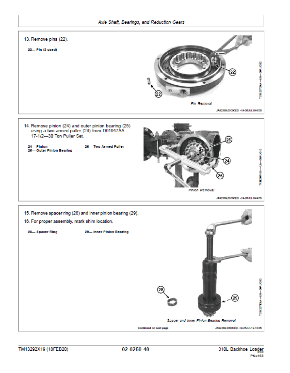 John Deere 310L Backhoe Repair Technical Manual (S.N after C273920 & D273920 – 390995) Workshop Guide