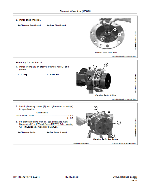 John Deere 310SL Backhoe Loader Repair Technical Manual (S.N after F390996 -) Workshop Guide