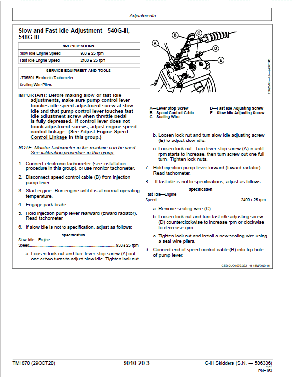 John Deere 540G-III, 548G-III, 640G-III, 648G-III, 748G-III Skidder Repair Manual (S.N – 586336) Workshop Guide