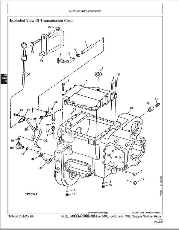 John Deere 548E, 648E, 748E Grapple Skidder Repair Technical Manual Workshop Guide