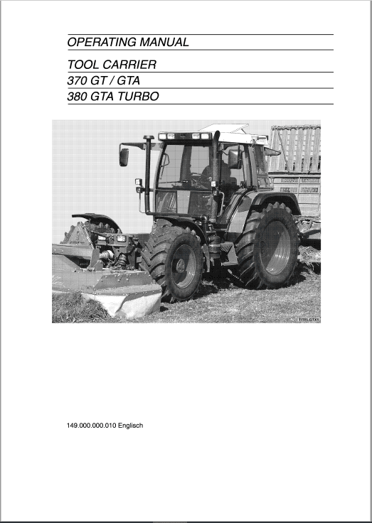 Fendt F380 GT, F380 GTF, F380 GTH, F380 GTH, F380 GTA, F380 GHA Tractors OpTerators Manual