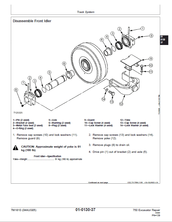 John Deere 750 Excavator Repair Technical Manual Workshop Guide