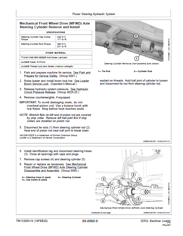 John Deere 325SL Backhoe Loader Repair Technical Manual (S.N after C273920 – C390995) Workshop Guide