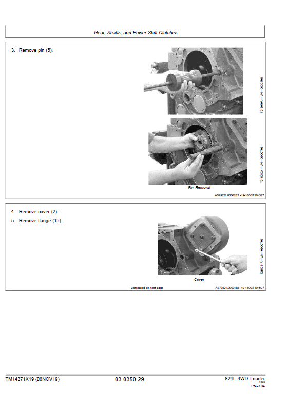 John Deere 824L 4WD Loader Repair Technical Manual (S.N F697293 & L697293 – ) Workshop Guide