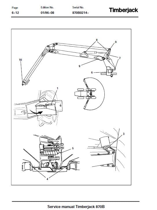 Timberjack 870B Single Grip Harvester Service Repair Manual Workshop Guide