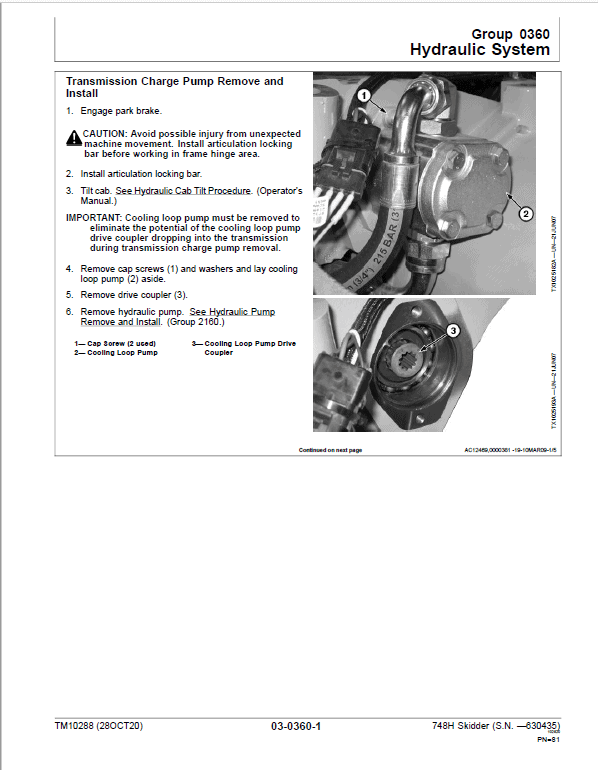 John Deere 748H Skidder Repair Technical Manual (S.N before 630435) Workshop Guide