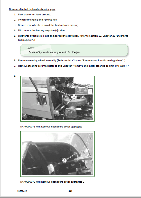 John Deere Tractors 280, 284, 300, 304, 320, 324 Repair Technical Manual Workshop Guide