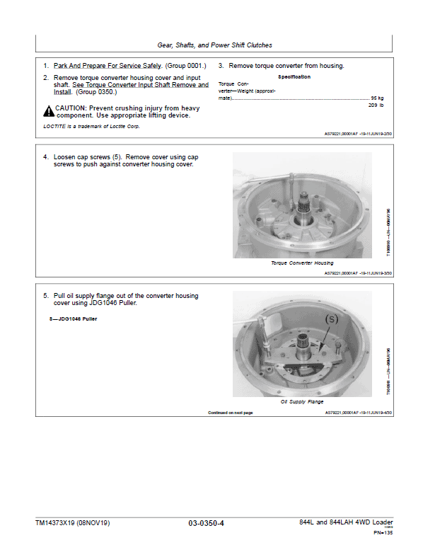 John Deere 844L, 844LAH 4WD Loader Repair Technical Manual (S.N F697293 & L697293 – ) Workshop Guide