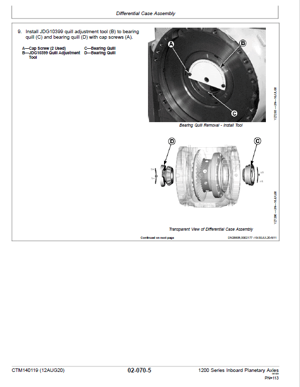 John Deere TeamMate IV 1200 Series Inboard Planetary Axles Component Technical Manual Workshop Guide