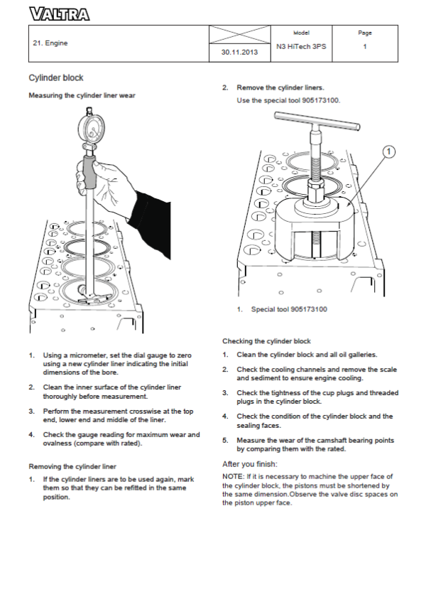 Valtra N93H3, N103H3 Tractors Service Repair Manual Workshop Guide