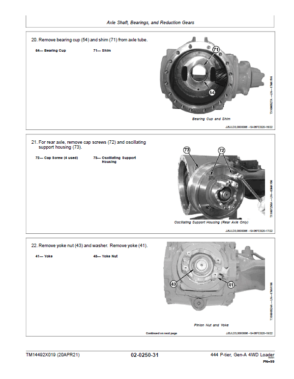 John Deere 444 P-Tier, Gen-A 4WD Loader Repair Technical Manual (S.N L_10283 – ) Workshop Guide