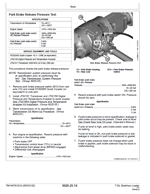 John Deere 710L Backhoe Loader Repair Technical Manual (S.N after F390996 -) Workshop Guide