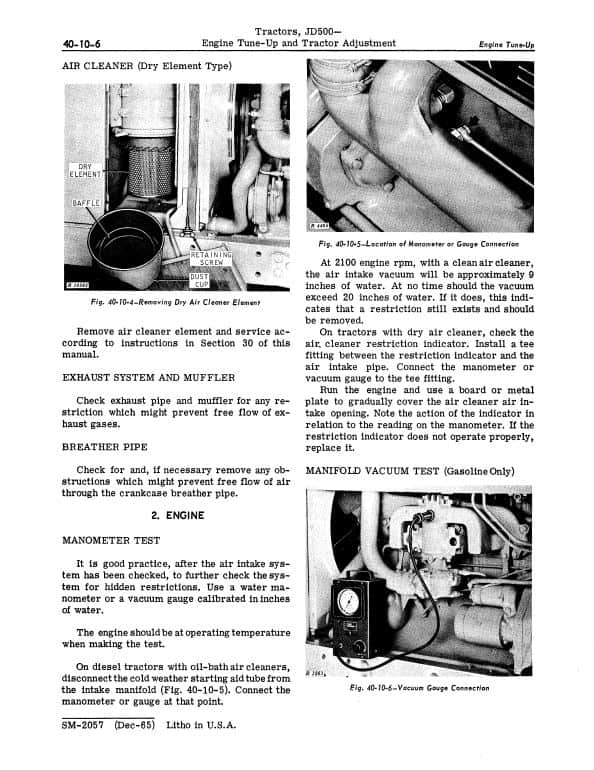 John Deere JD500 Tractor Loader Repair Technical Manual (SM2057) Workshop Guide