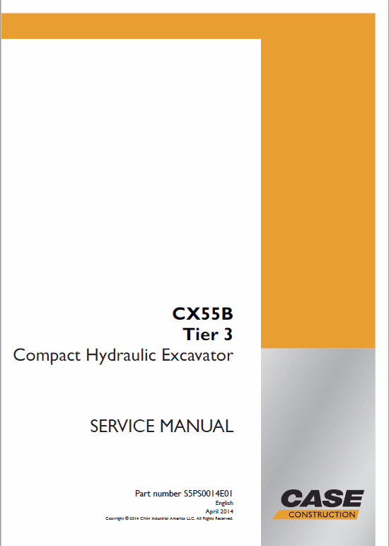 Case CX55B Mini Excavator Service Manual Workshop Guide