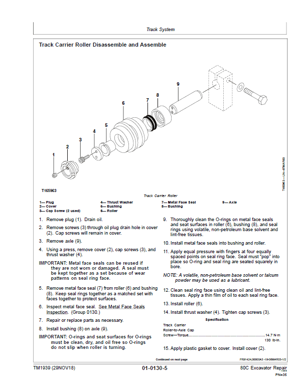 John Deere 80C Excavator Repair Technical Manual Workshop Guide