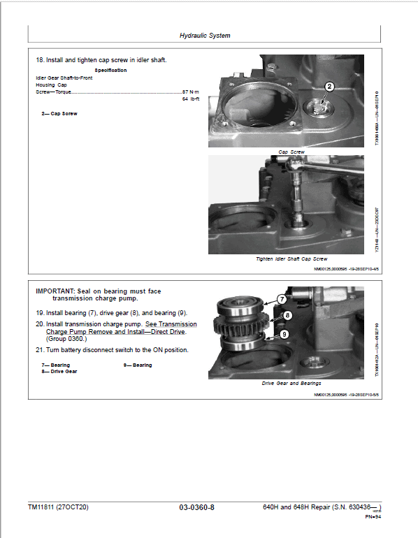 John Deere 640H, 648H Skidder Repair Technical Manual (S.N after 630436 – ) Workshop Guide