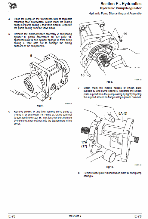 JCB JS115, JS130, JS145 Tier 3 Auto Excavator Service Manual Workshop Guide