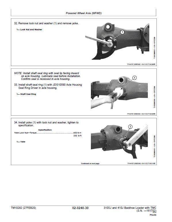 John Deere 310SJ, 410J Backhoe Loader (TMC) Technical Manual (S.N before 161702 ) Workshop Guide