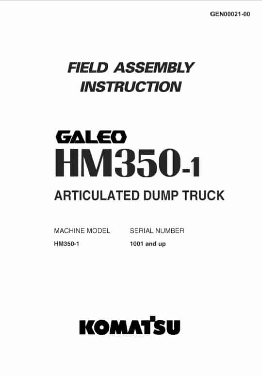 Komatsu HM350-1L Dump Truck Service Manual Workshop Guide