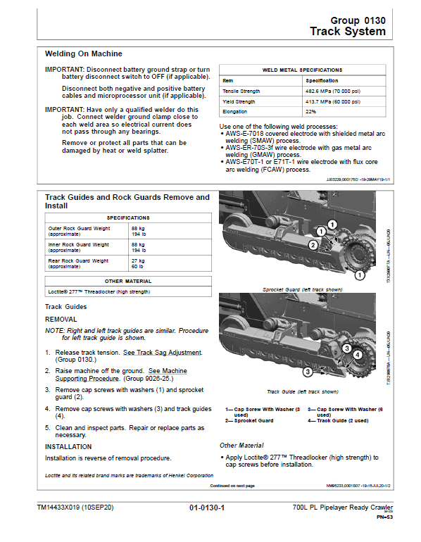 John Deere 700L PL Crawler Dozer Repair Technical Manual (S.N after F383562 – ) Workshop Guide