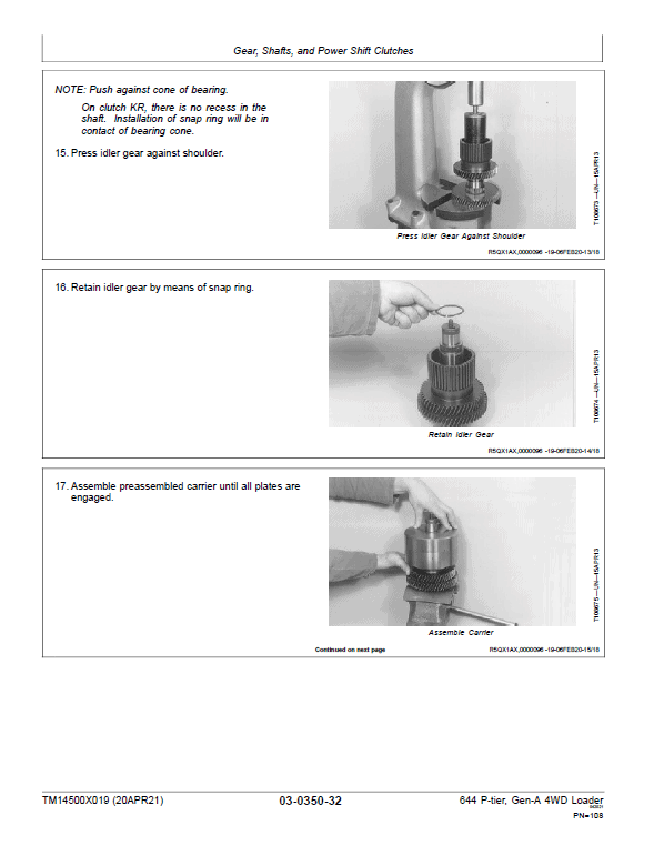 John Deere 644 P-Tier, Gen-A 4WD Loader Repair Technical Manual (S.N L_10283 – ) Workshop Guide