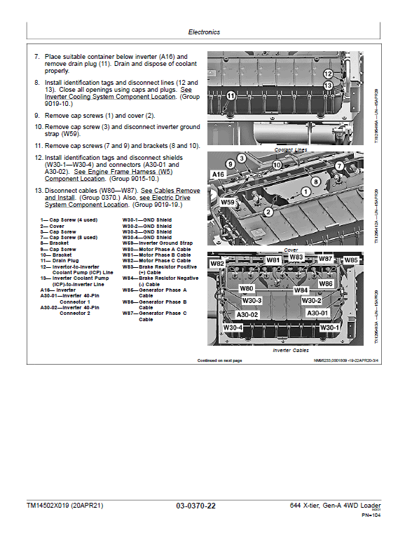 John Deere 644 X-Tier, Gen-A 4WD Loader Repair Technical Manual (S.N F_10283 – ) Workshop Guide