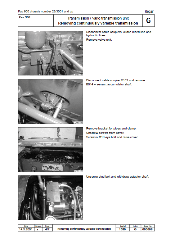 Fendt 916, 920, 924, 926 Favorit Vario COM II Tractors Workshop Repair Manual Workshop Guide