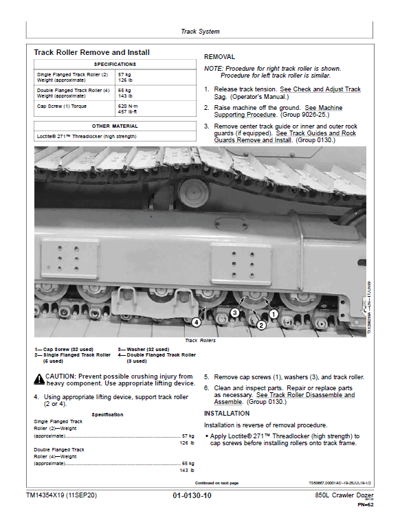 John Deere 850L Crawler Dozer Repair Technical Manual (S.N after F352989 – ) Workshop Guide