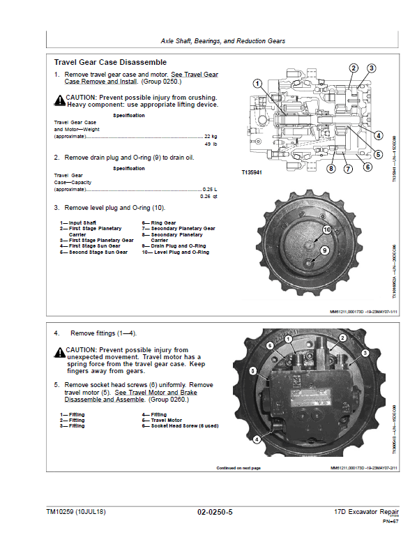 John Deere 17D Excavator Repair Technical Manual Workshop Guide