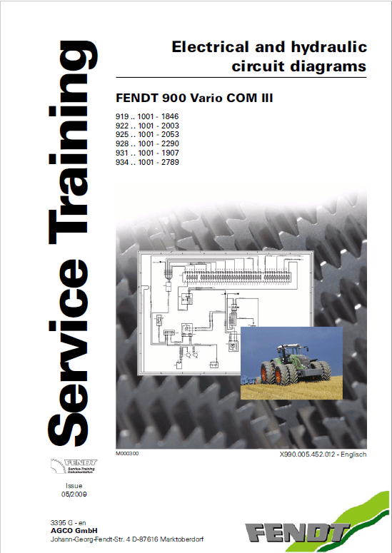 Fendt 922, 924, 927, 930, 933, 936 Vario COM III Tractors Workshop Repair Manual Workshop Guide