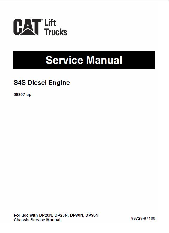 CAT GP15N, GP18N, GP20CN, GP20N Forklift Lift Truck Service Manual