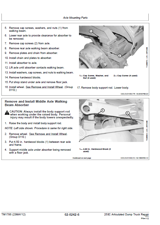 John Deere 250C Articulated Dump Truck Repair Technical Manual Workshop Guide