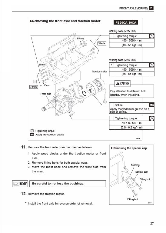 Mitsubishi FB28CA, FB30CA Forklift Lift Truck Service Manual