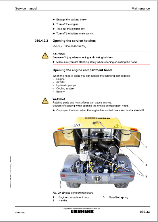 Liebherr L509 Type 1262 Wheel Loader Service Manual