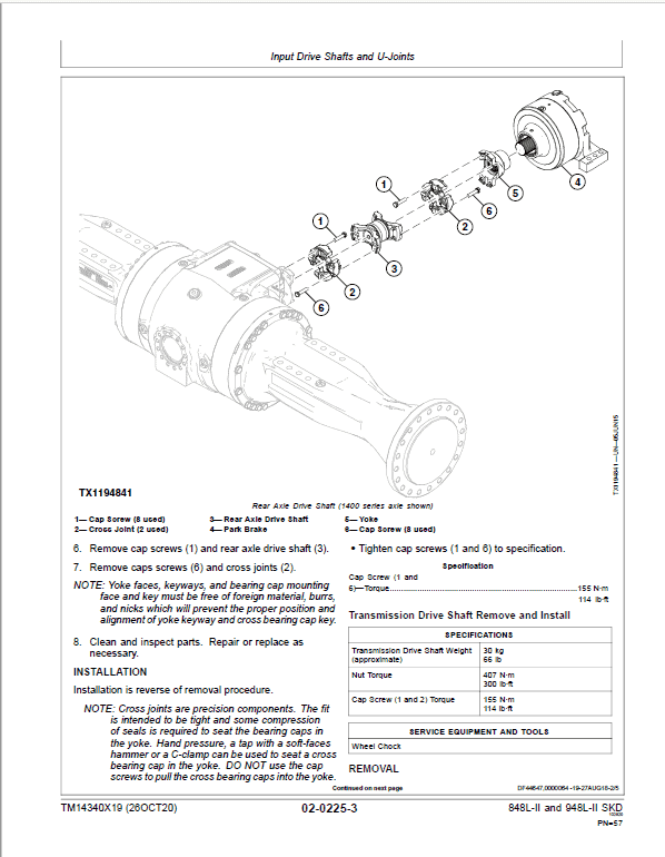 John Deere 848L-II, 948L-II Skidder Repair Technical Manual (S.N C690814 & D690814 – ) Workshop Guide
