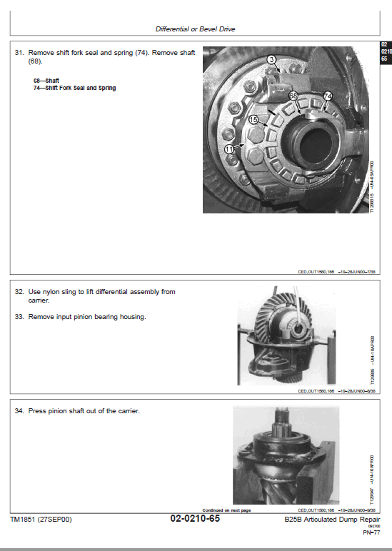 John Deere B25B Articulated Dump Truck Repair Technical Manual Workshop Guide