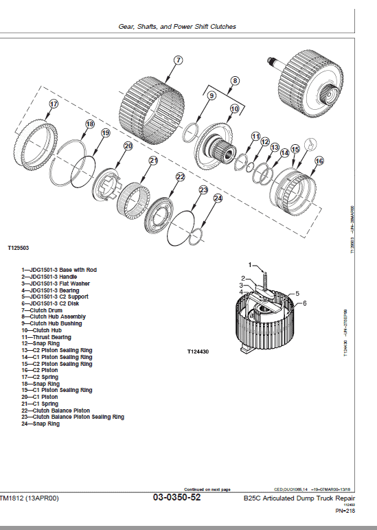 John Deere B25C Articulated Dump Truck Repair Technical Manual Workshop Guide