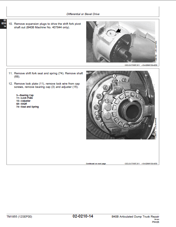 John Deere B40B Articulated Dump Truck Repair Technical Manual Workshop Guide